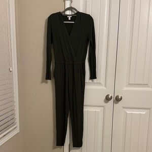 Green Long sleeve Casual Jumsuit
